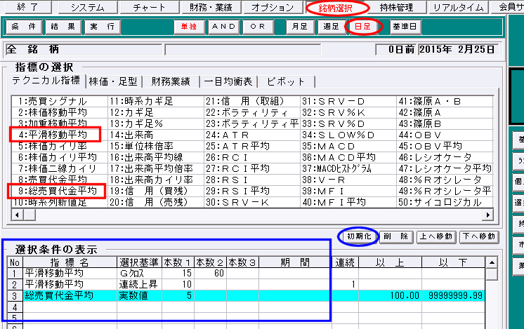 銘柄選択画面