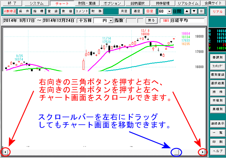 過去の足を表示