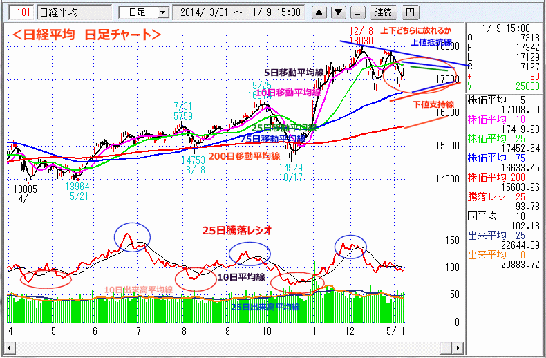 日経平均　日足チャート