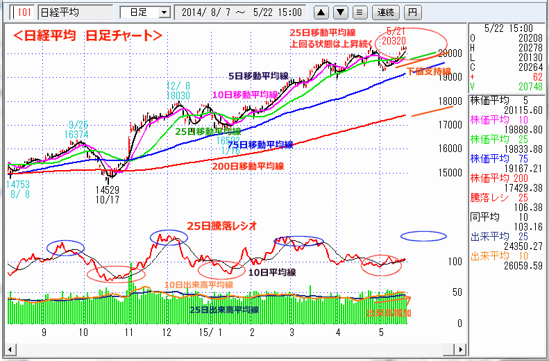 日経平均　日足チャート