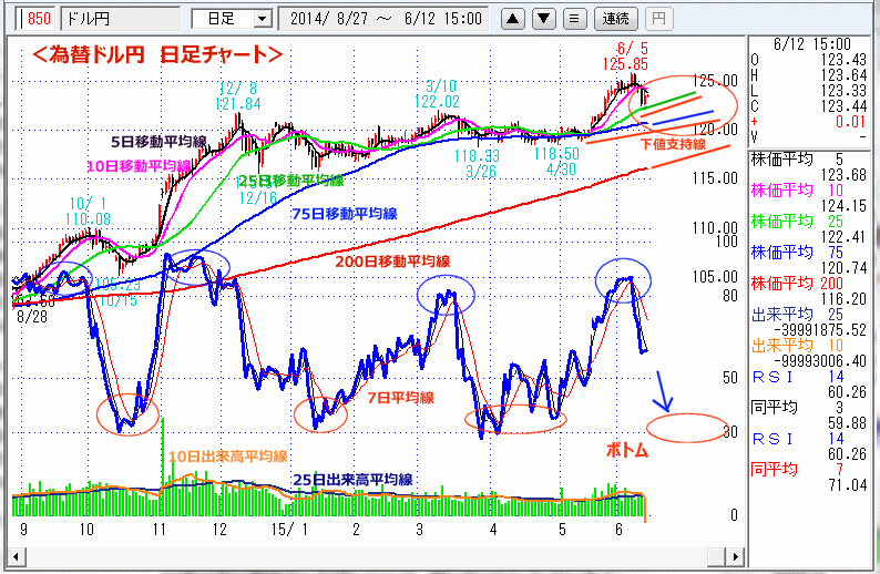 ドル円為替日足チャート