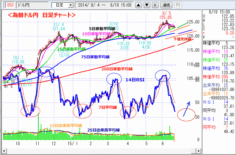 ドル円為替日足チャート