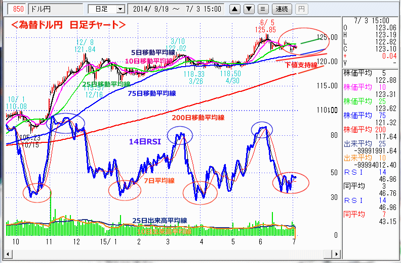 ドル円為替日足チャート