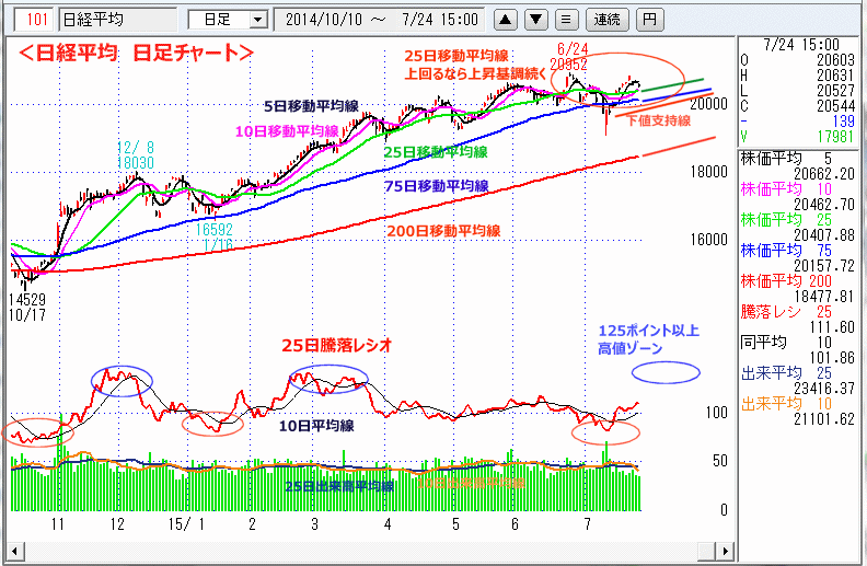 日経平均　日足チャート