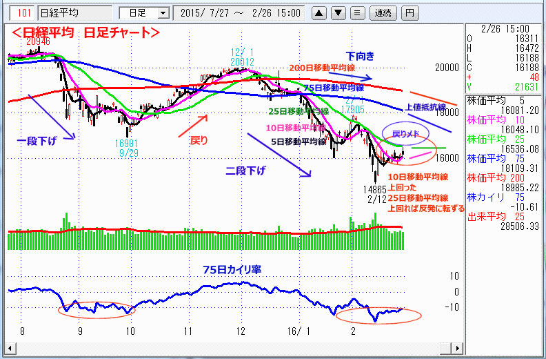 日経平均　日足チャート