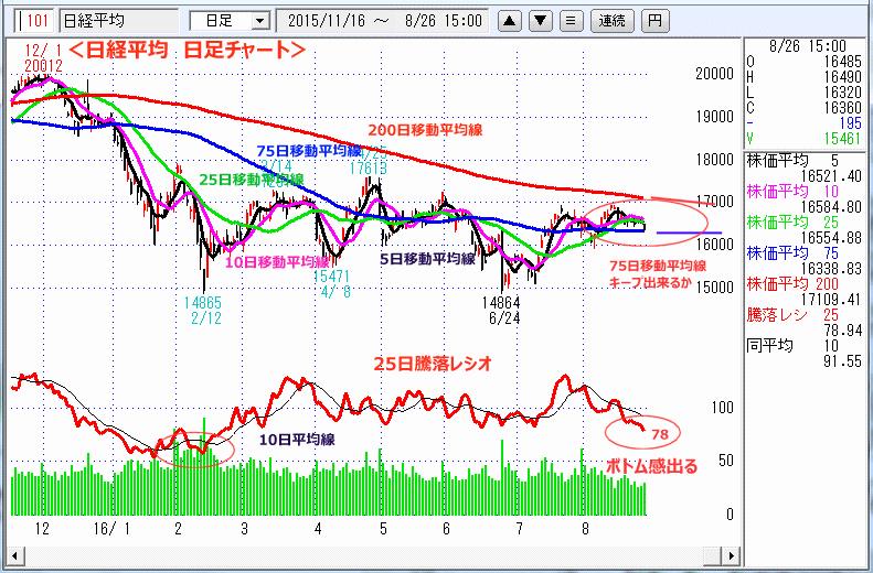 日経平均　日足チャート