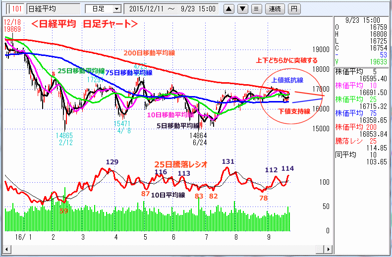 日経平均　日足チャート