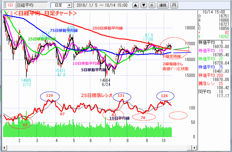 日経平均　日足チャート