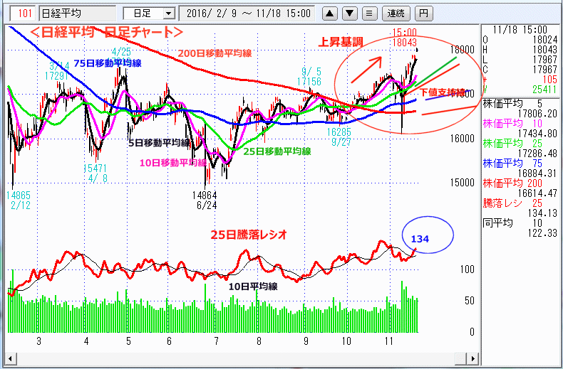 日経平均　日足チャート