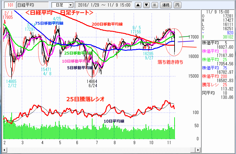 日経平均　日足チャート