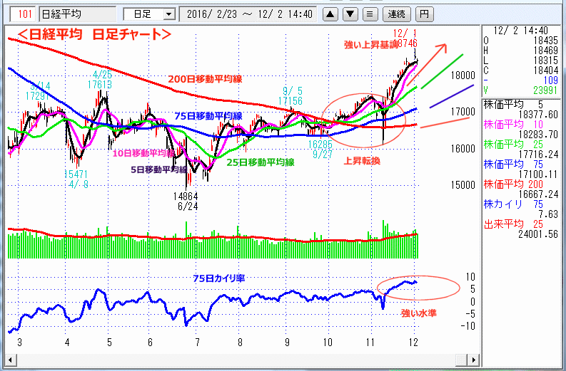 日経平均　日足チャート