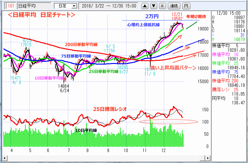 日経平均　日足チャート