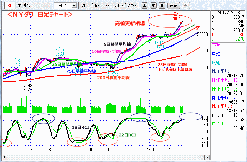 ＮＹダウ　日足チャート
