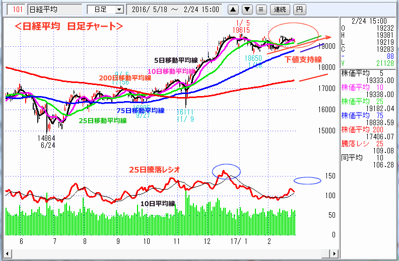 日経平均　日足チャート