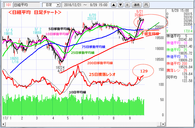 日経平均　日足チャート