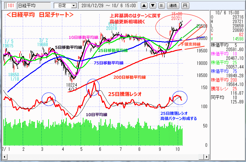 日経平均　日足チャート