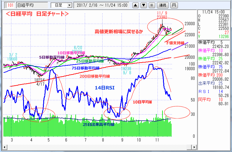 日経平均　日足チャート