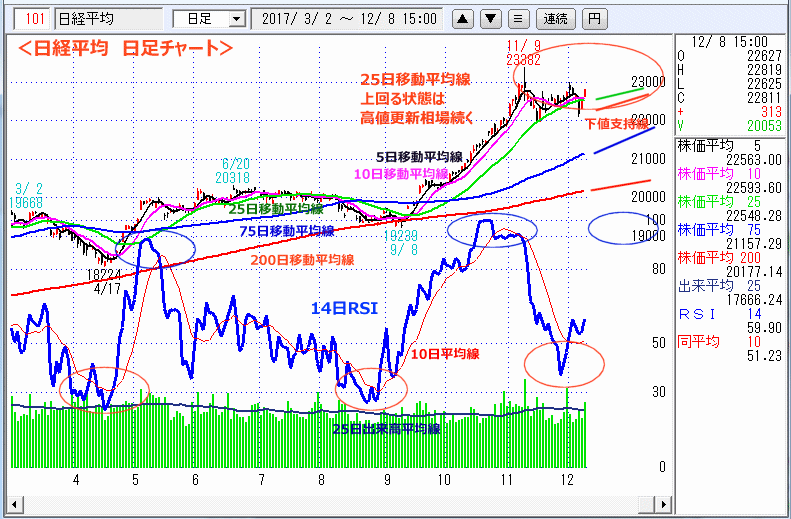 日経平均　日足チャート