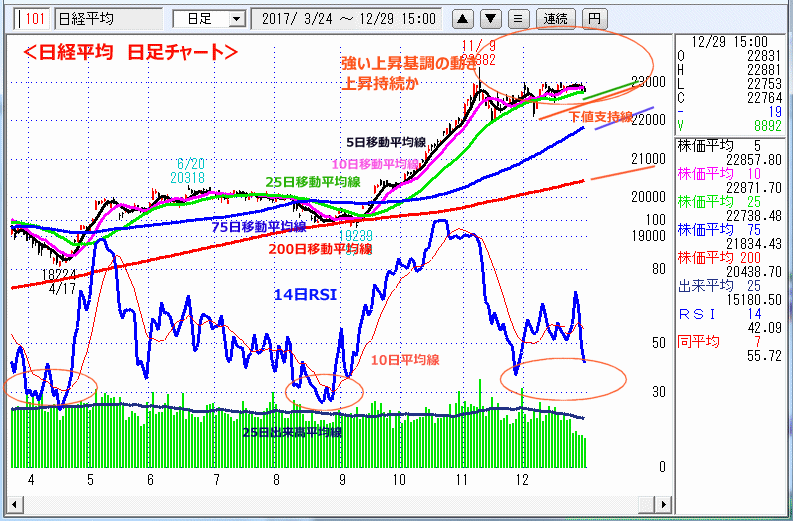 日経平均　日足チャート