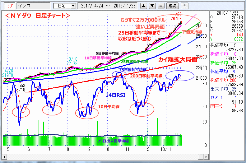 ＮＹダウ　日足チャート