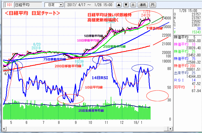 日経平均　日足チャート