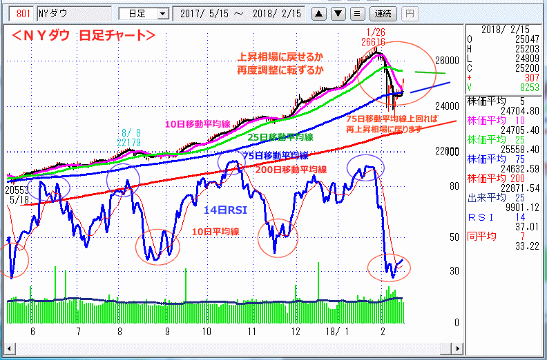 ＮＹダウ　日足チャート