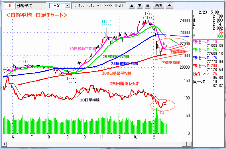 日経平均　日足チャート