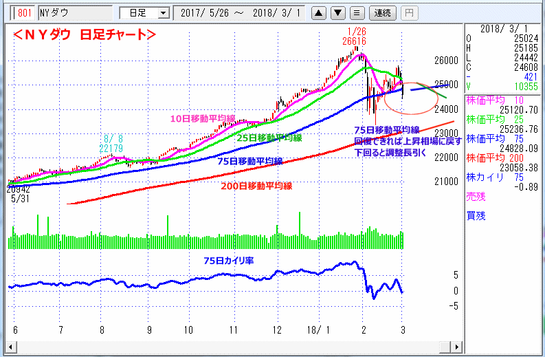 ＮＹダウ　日足チャート