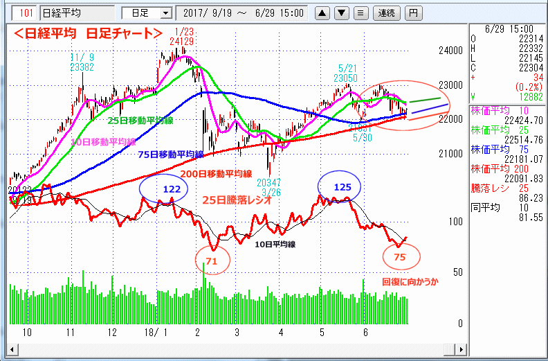 日経平均　日足チャート