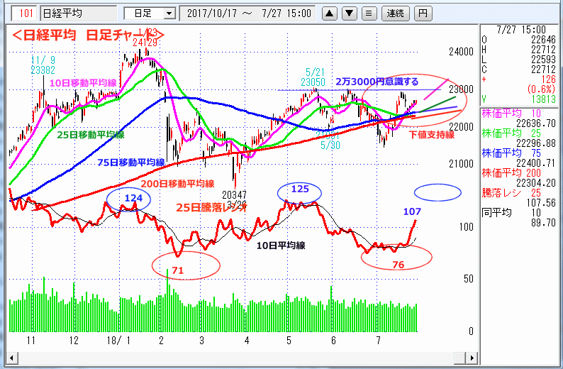 日経平均　日足チャート