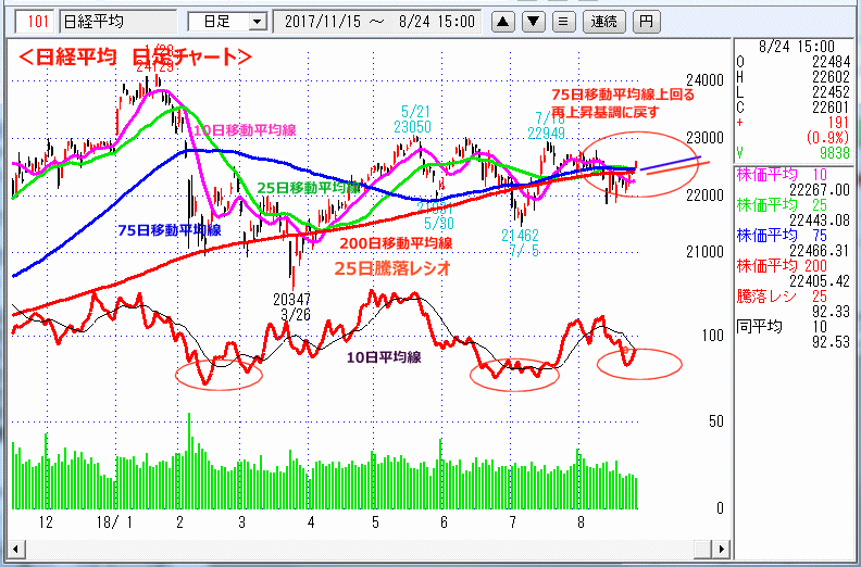 日経平均　日足チャート