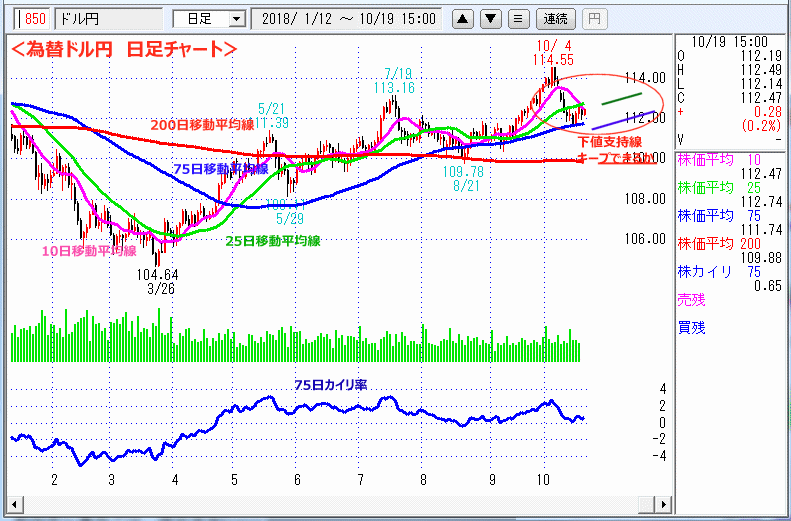 ドル円　月足チャート