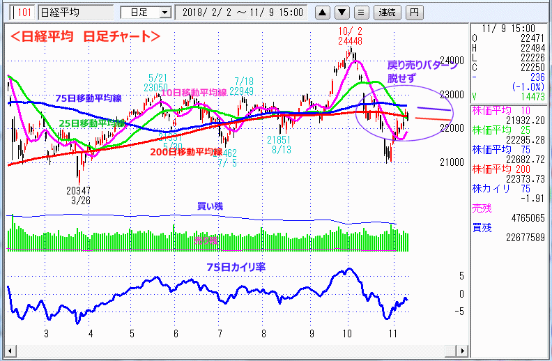 日経平均　日足チャート