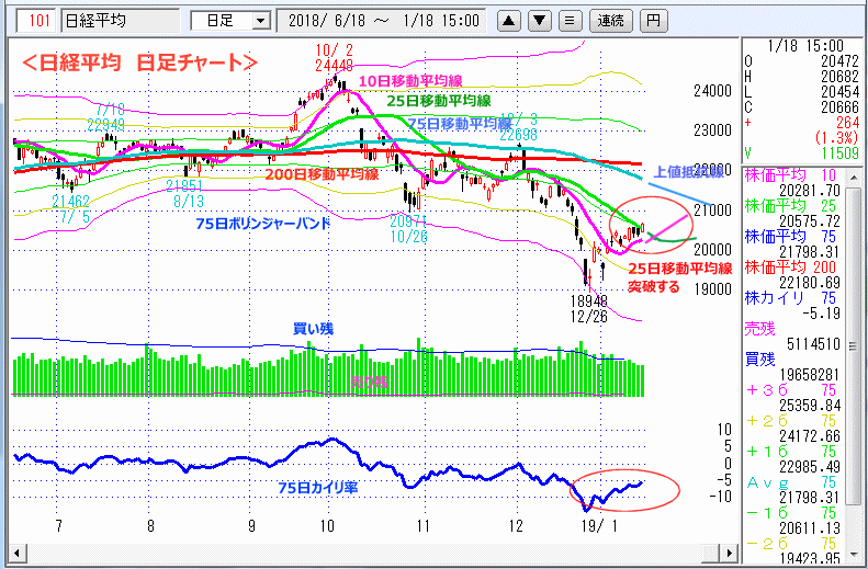 日経平均　日足チャート