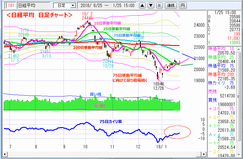 日経平均　日足チャート