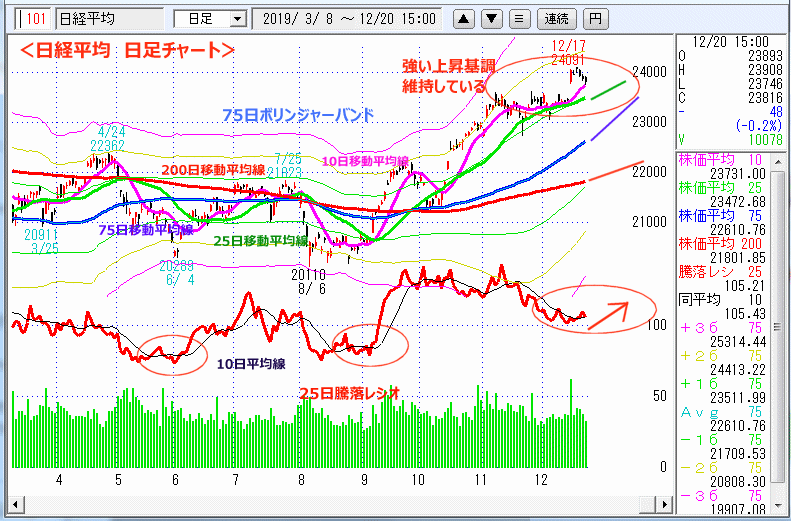 日経平均　日足チャート