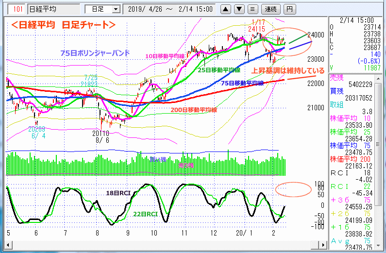 日経平均　日足チャート