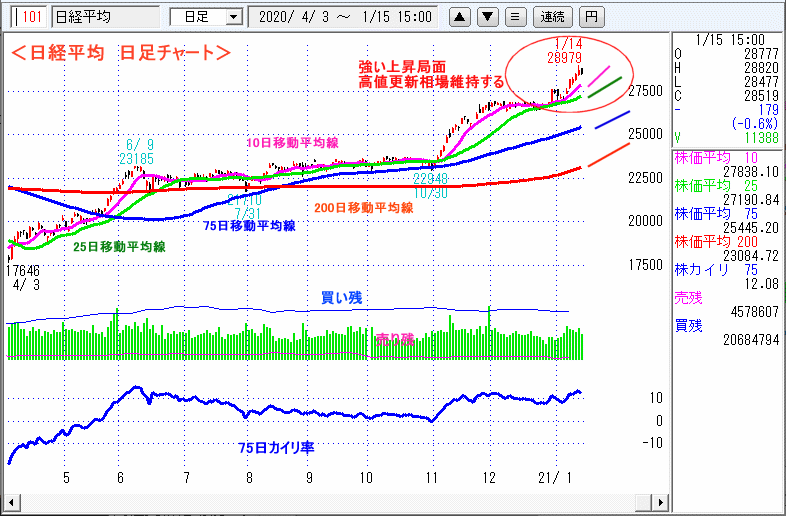 日経平均　日足チャート