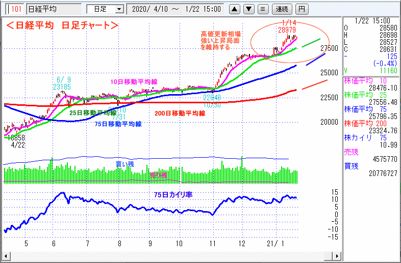 日経平均　日足チャート