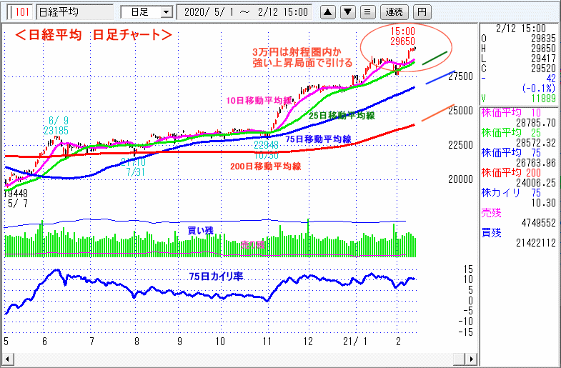 日経平均　日足チャート