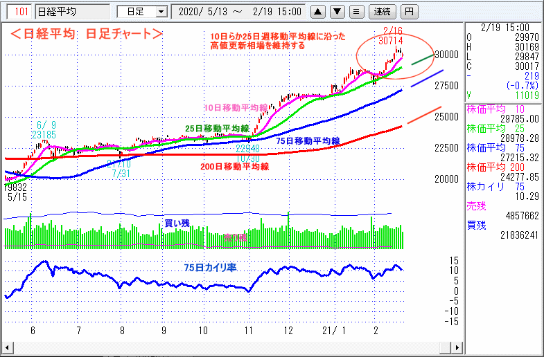 日経平均　日足チャート