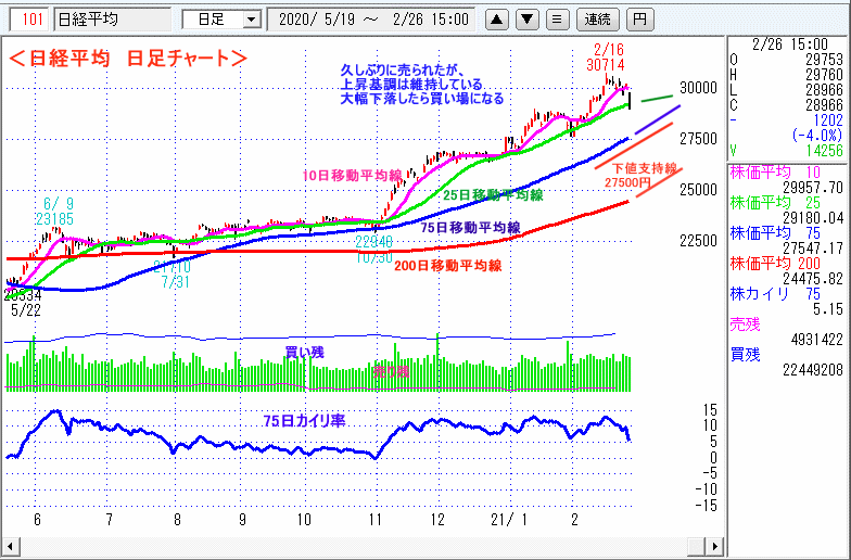 日経平均　日足チャート