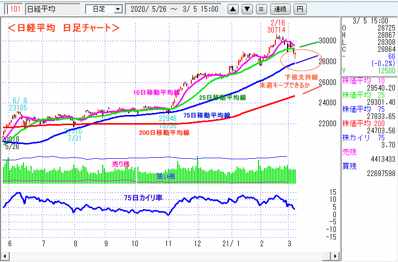 日経平均　日足チャート