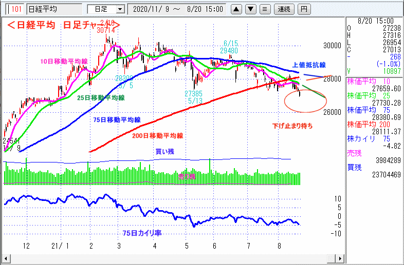 日経平均　日足チャート