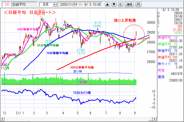 日経平均　日足チャート