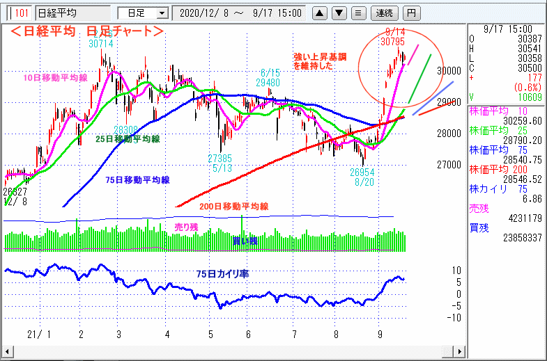 日経平均　日足チャート