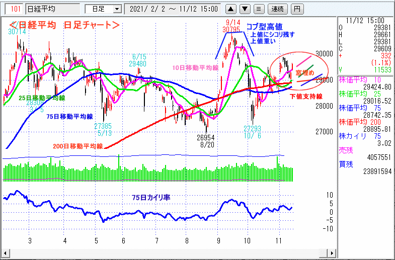 日経平均　日足チャート