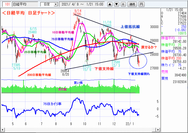 日経平均　日足チャート