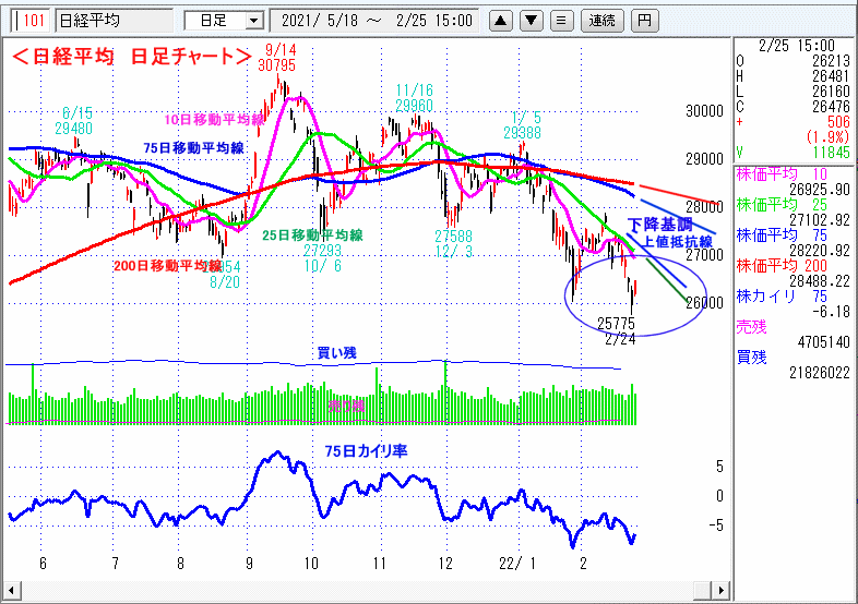 日経平均　日足チャート