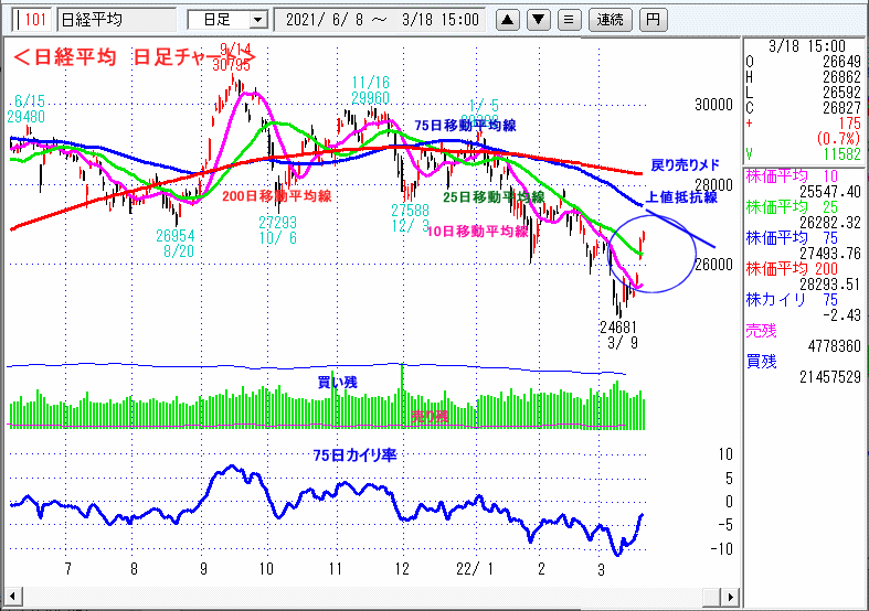 日経平均　日足チャート